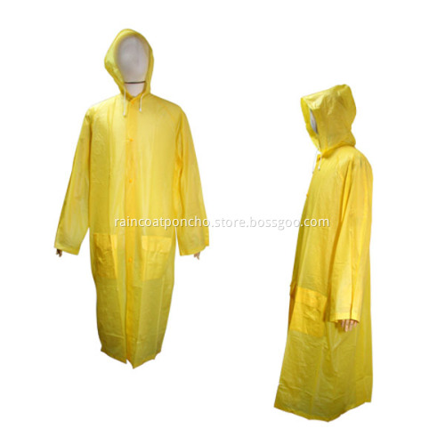 PVC Long Plastic Raincoat For Adult